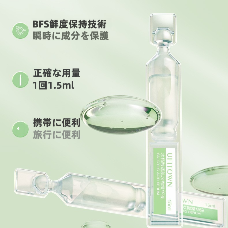 UFITOWN サリチル酸配合美容液｜使い切りタイプ・ニキビ跡ケア・毛穴ケア・毛穴の開き・肌のキメを整える・つるつる肌へ|undefined