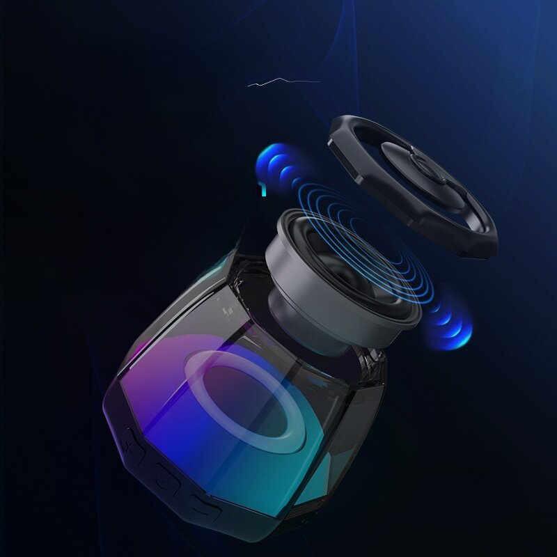 磁気Bluetoothスピーカー｜フルスクリーン・重低音・七色ライト・ホームシアター・透明ガラス風・小型スピーカー・カラフル・おしゃれ・高音質|undefined
