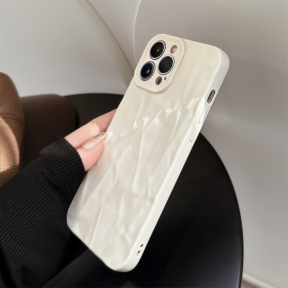 iPhoneケース｜適用機種13/14/15 Pro Max/XR・ソフトケース・しわ加工・フルカバー・シンプル・高級感|undefined