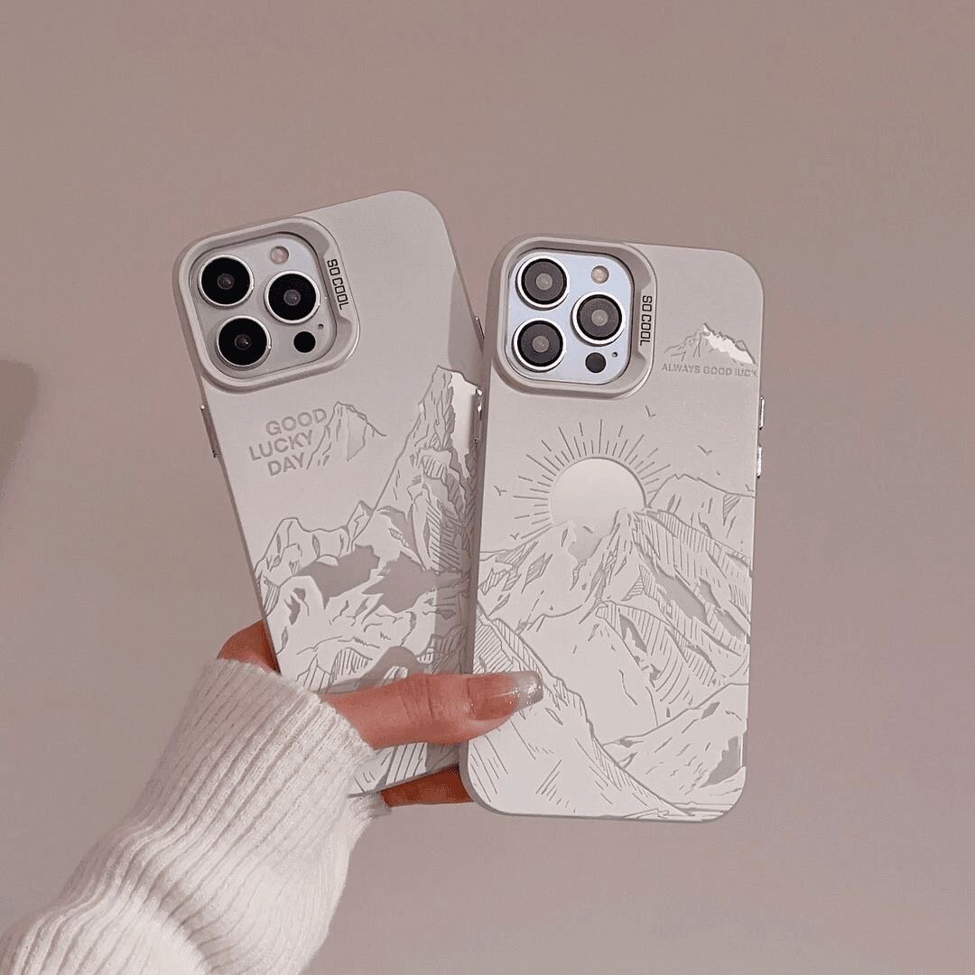 サンセットゴールデンマウンテン携帯電話ケース Apple 15Promax/16plus/13pro/11/12p トレンディなブランドスタイルの高品質保護ケース|undefined