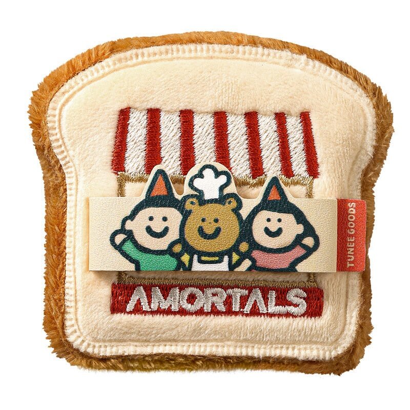 AMORTALS×TUNEE GOODS フェイスパウダーパフ｜ダブルパフ・パンシリーズ・ふわふわ・粉おしろいパフ・トースト型・熊モチーフ|undefined