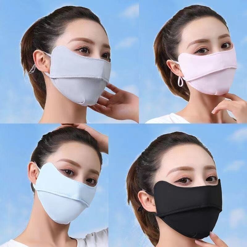 UVカットフェイスカバー｜通気性・薄手・夏用・日焼け防止・涼しい・顔全体を覆う|undefined