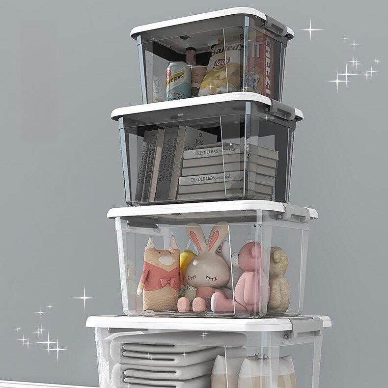 収納ボックス｜プラスチック製・大容量・透明・おもちゃ/お菓子/衣類整理・子供部屋にも・すっきり片付く・使いやすい|undefined
