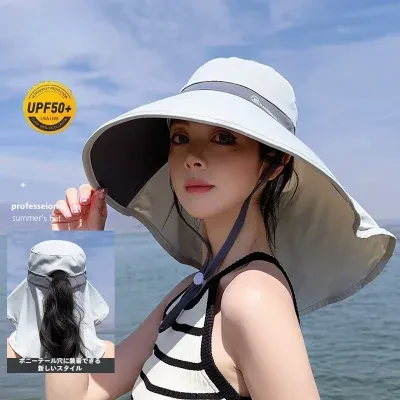 UVカット帽子｜つば広帽子・日焼け止め帽子・ネックガード付き・通気性・夏用・登山・自転車・紫外線対策・おしゃれ
