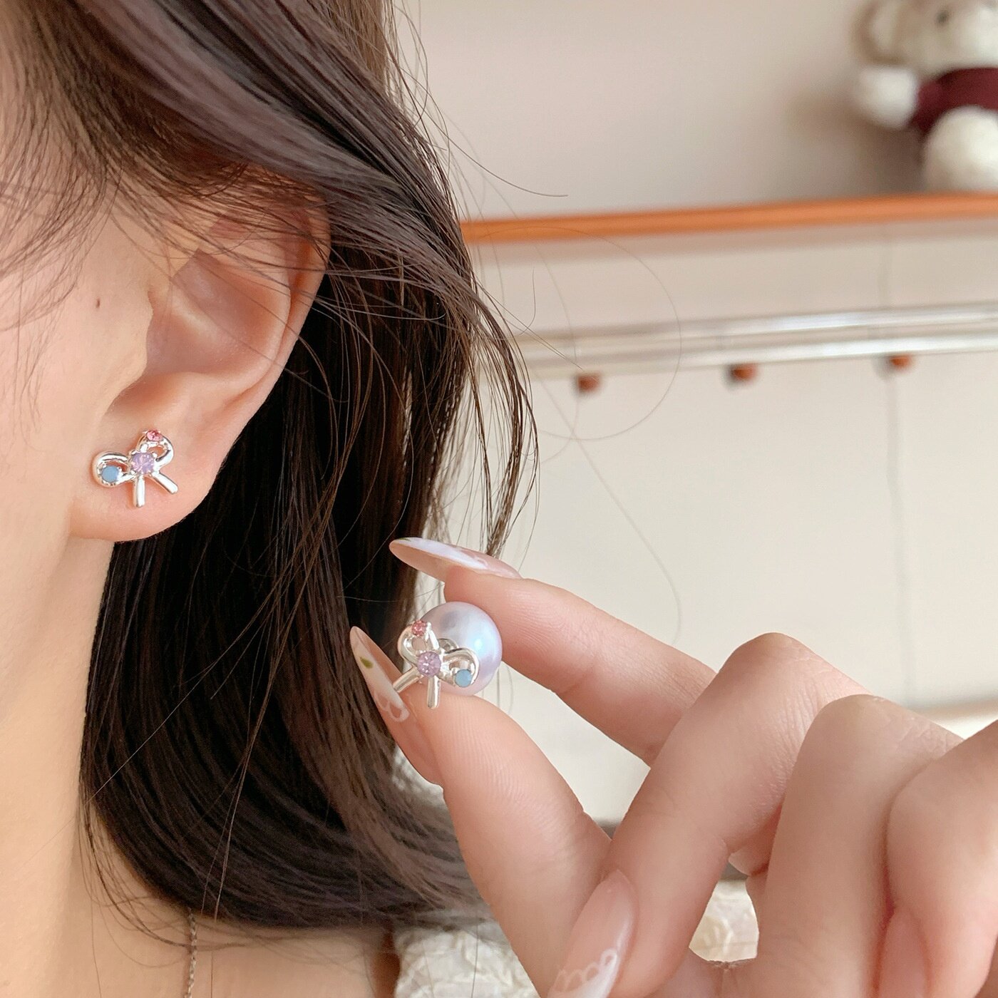 ピアス｜レディース・ファッション・カジュアル・リボン付き・かわいい|undefined
