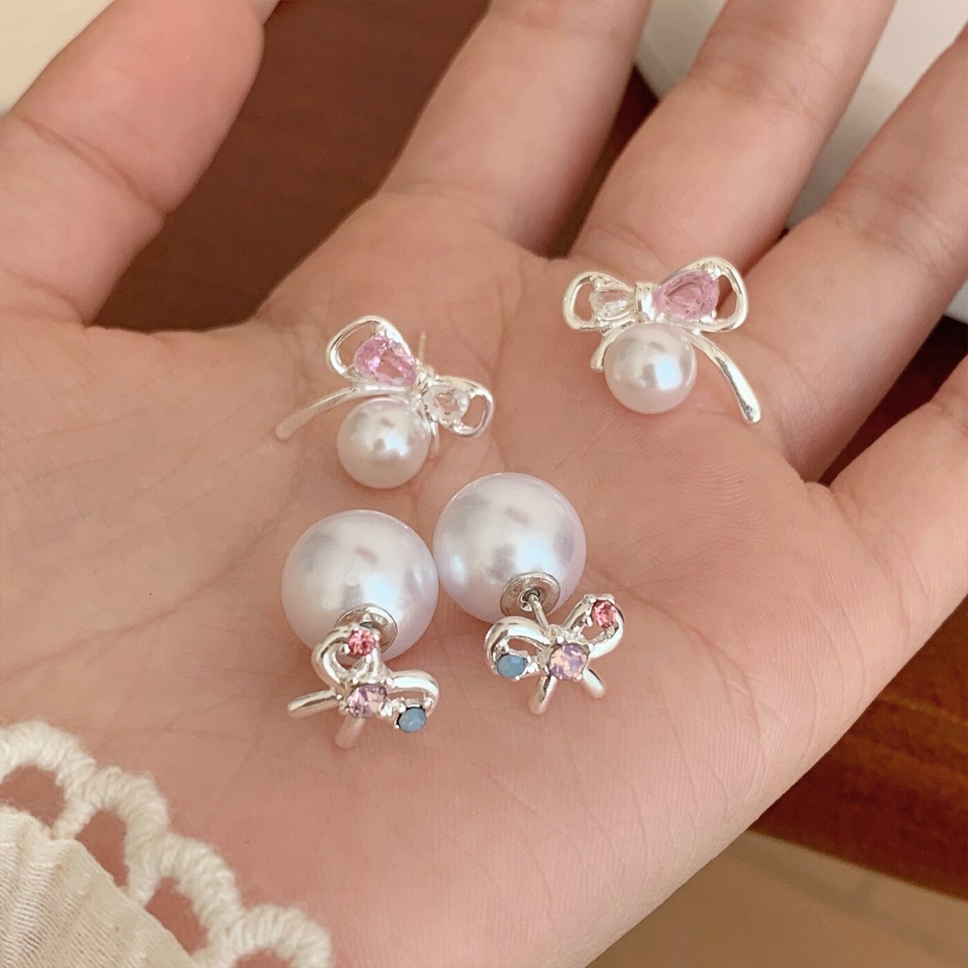 ピアス｜レディース・ファッション・カジュアル・リボン付き・かわいい|undefined