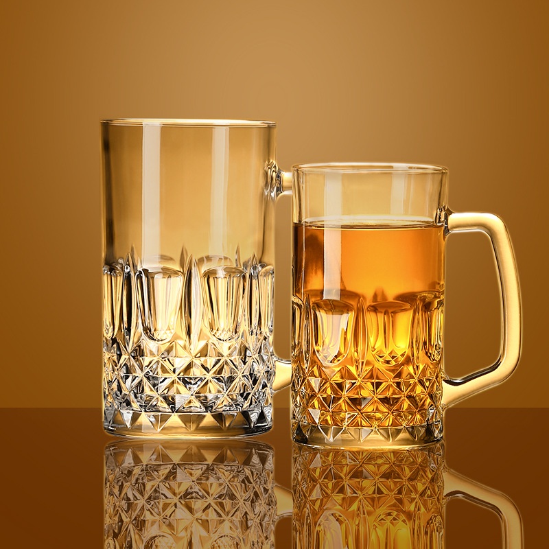 生ビールカップ｜500ml・超大容量・ガラスカップ・家庭用・ティーカップ・バービールカップ・ハンドル付き・インターネット|undefined