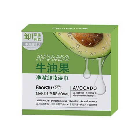 Fanrou クレンジングシート｜アボカドオイル配合・メイク落とし・アイメイク/リップメイク落とし・使い捨て・洗い流し不要・しっとり|undefined