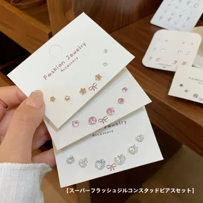 YOOYOOTOWN ジルコニアピアス｜レディース・セット・925シルバー針・普段使い・金属アレルギー対応・上品・高見え