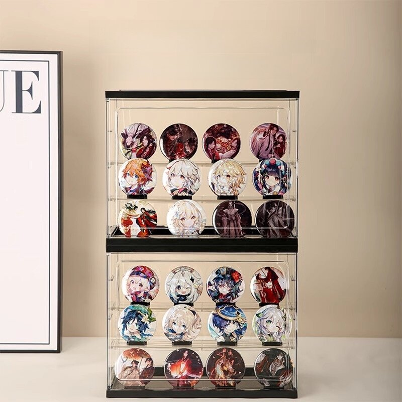 バッジ収納ケース｜アクリル製・透明・フィギュア展示棚・人形/ドール収納・コレクションに・おしゃれ・見やすい|undefined