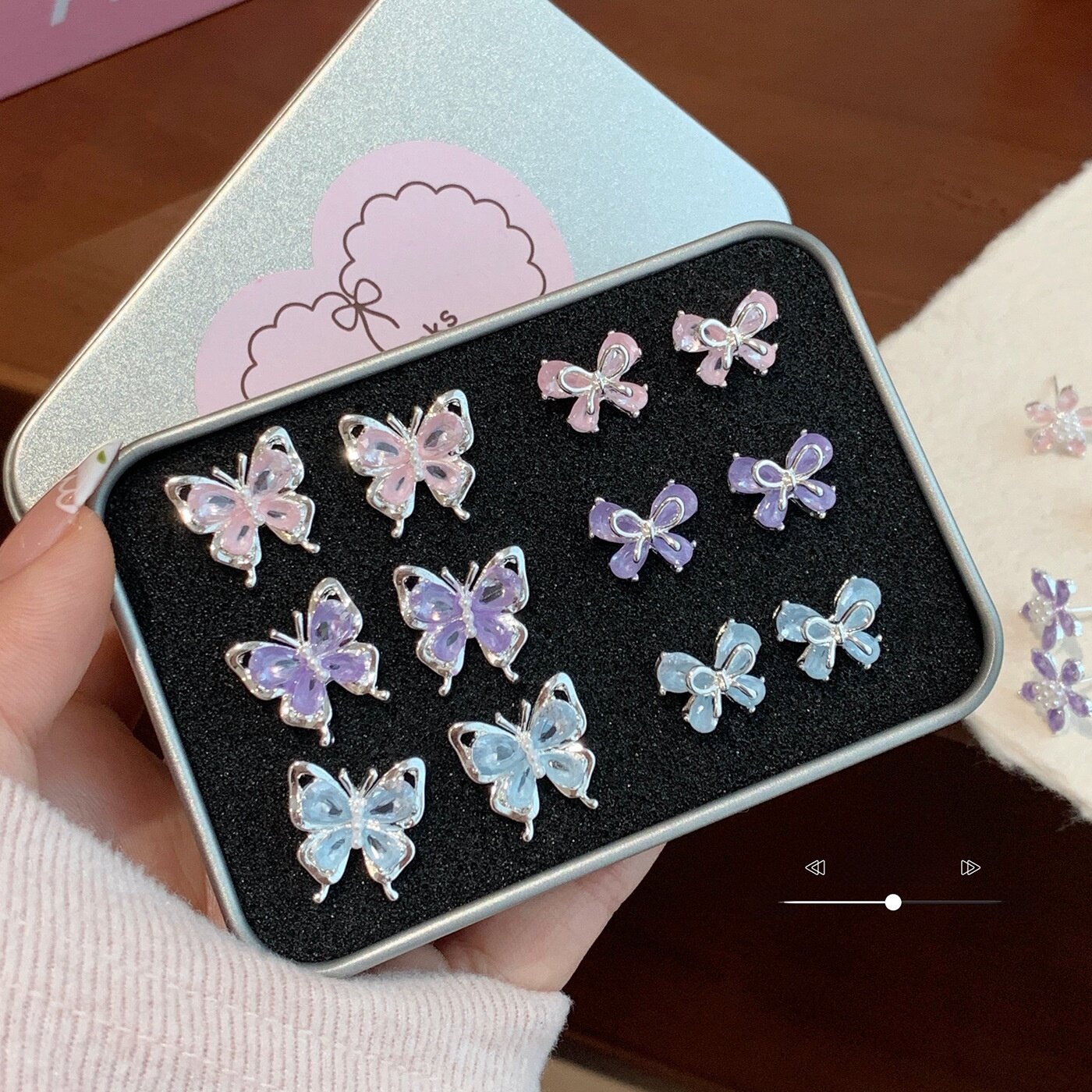 ピアス｜シルバー925・ジルコニア・バタフライ・フラワー・パール・軽やか・上品・華やか|undefined