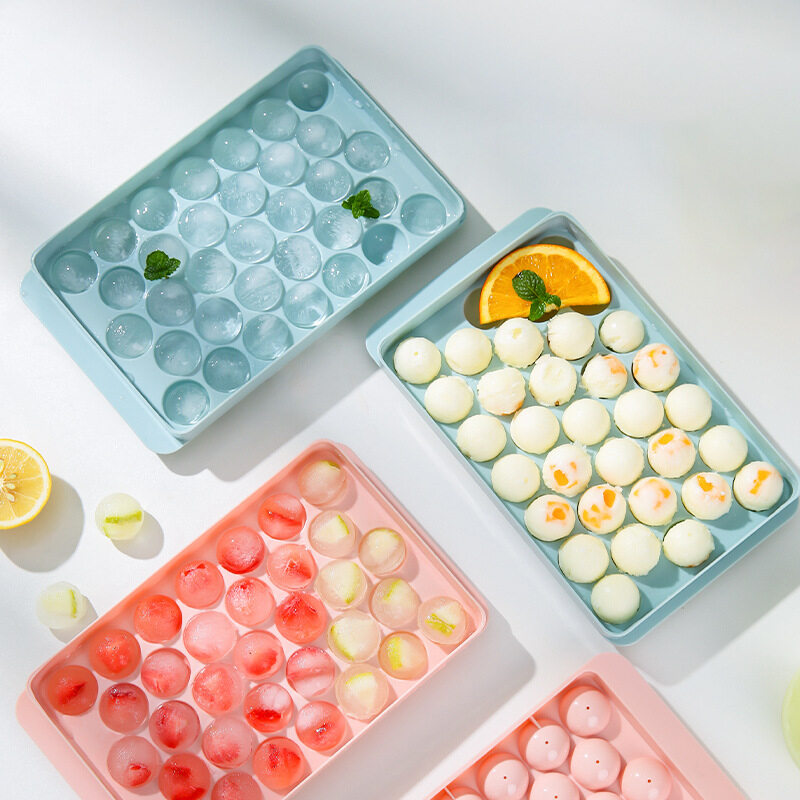 33グリッド製氷皿｜食品グレード・丸型・蓋付き・家庭用冷蔵庫対応・簡単取り出し・便利|undefined