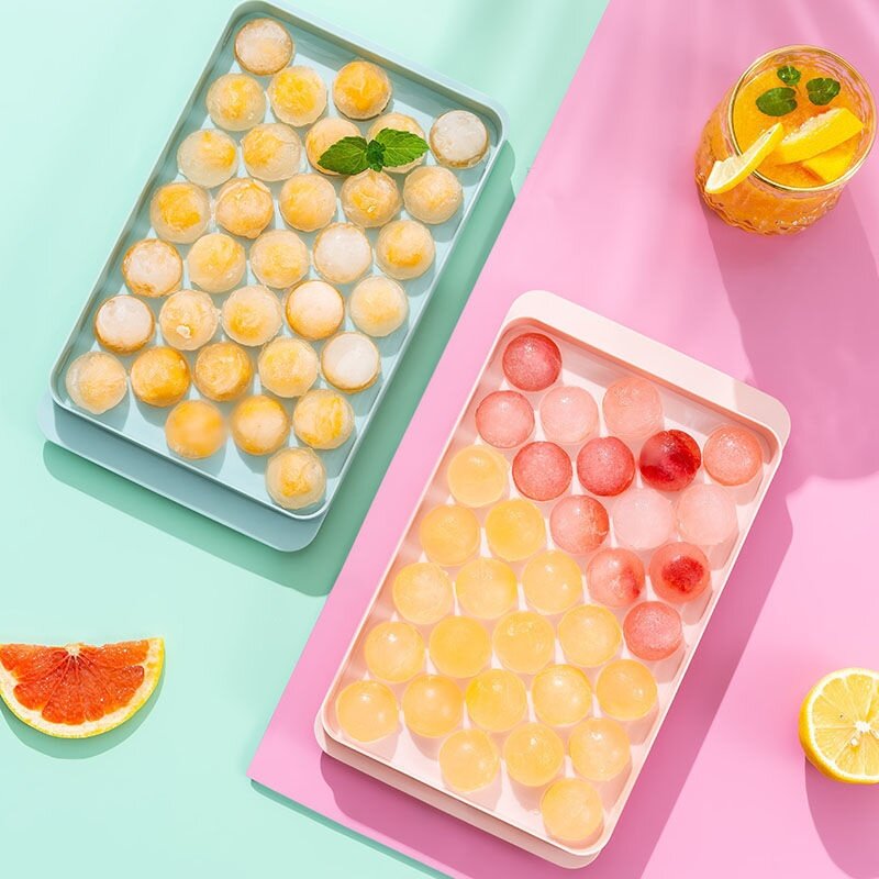 33グリッド製氷皿｜食品グレード・丸型・蓋付き・家庭用冷蔵庫対応・簡単取り出し・便利|undefined
