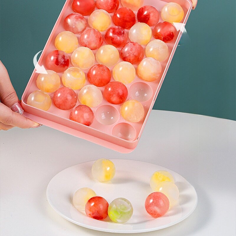 33グリッド製氷皿｜食品グレード・丸型・蓋付き・家庭用冷蔵庫対応・簡単取り出し・便利|undefined