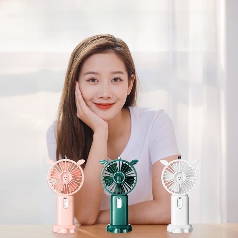 携帯扇風機｜USB充電式・ミニサイズ・卓上扇風機・ダブルバッテリー・オフィス用・かわいい|undefined