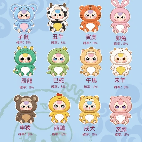 【BABY THREE】十二支シリーズ・プレゼント・お土産・サプライズ・ブラインドボックス・マスコット・キーホルダー・かわいい・面白い・おしゃれ・置き物|undefined