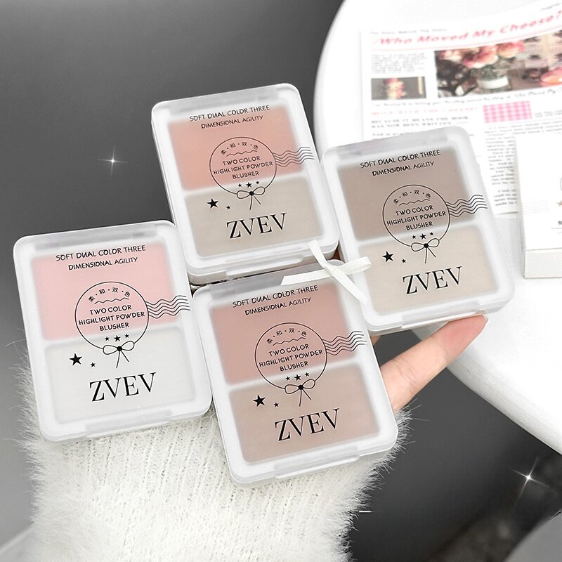 ZVEV 立体ハイライトチーク｜パール・マット・ダブルカラー・自然な血色感・遊び心のある・低彩度・ふんわり|undefined