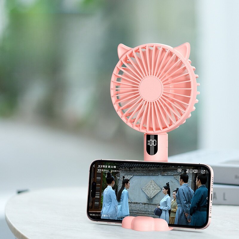 携帯扇風機｜USB充電式・ミニサイズ・デジタル表示・オフィス・学生・ギフト・かわいい・便利|undefined