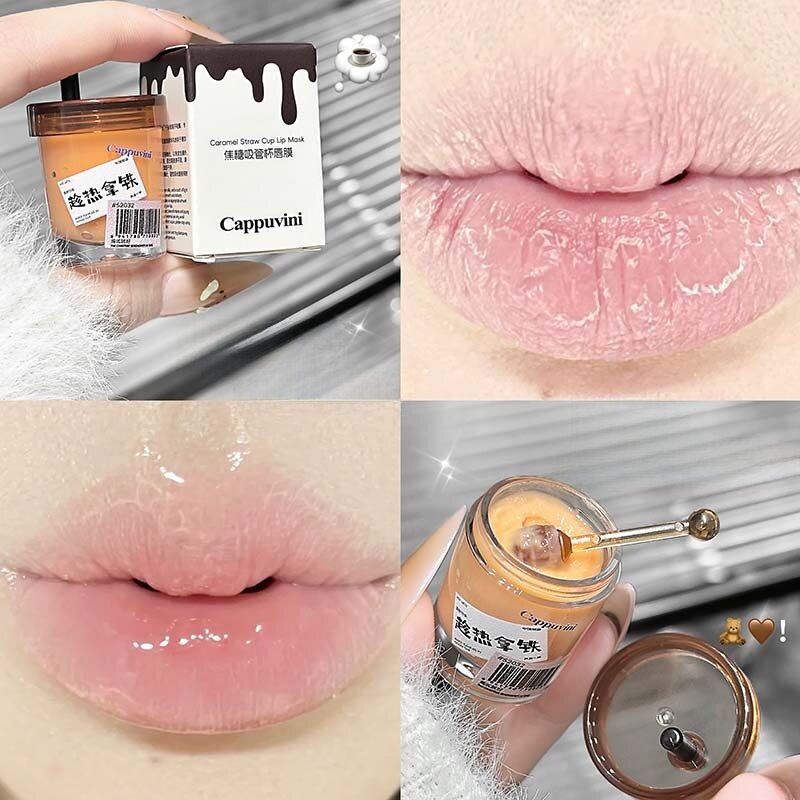 CAPPUVINI リップパック｜ストロー付きカップ型・キャラメルカラー・潤い・保湿・唇の荒れを防ぐ・リップケア・学生|undefined