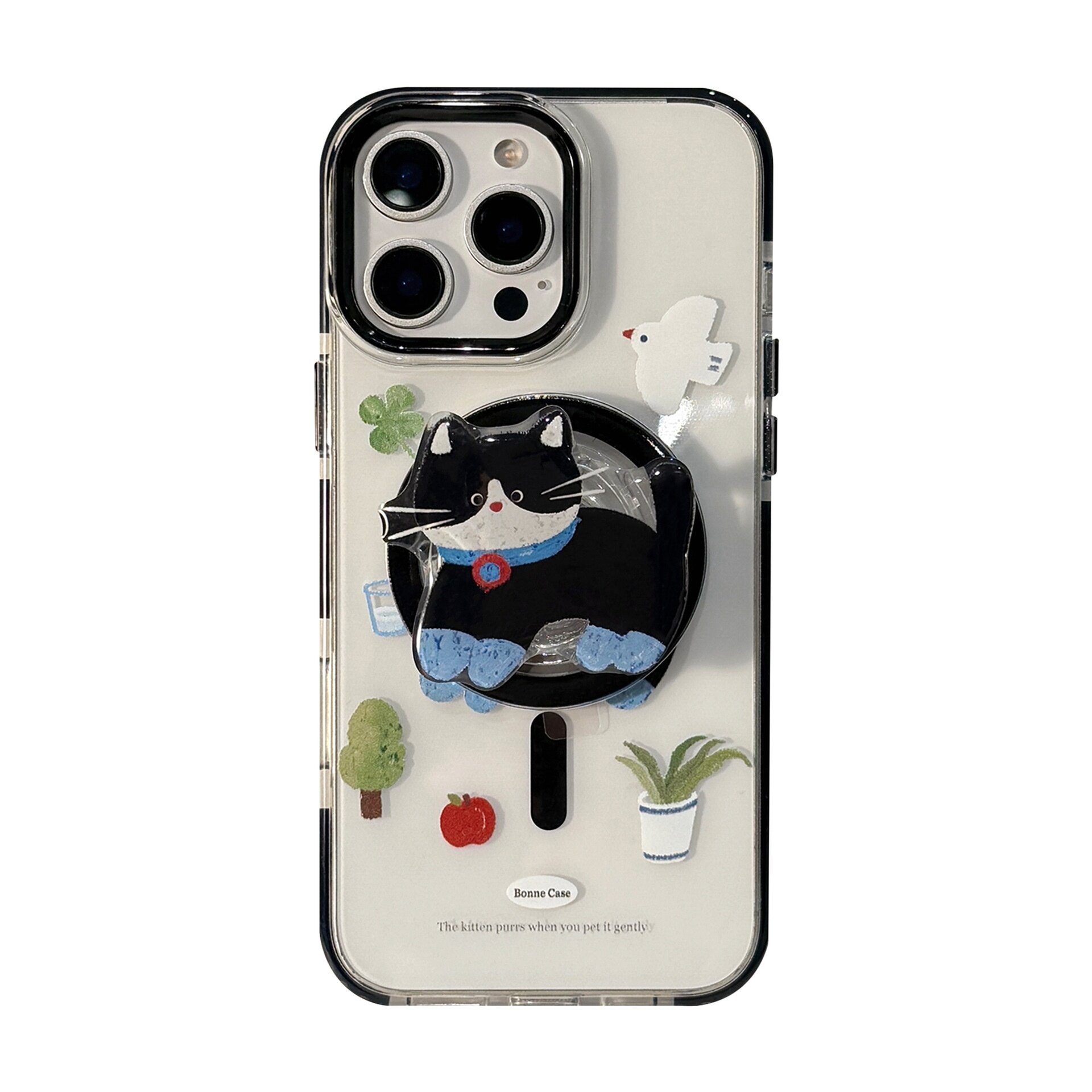 スマホケース｜磁気吸着・ネコ・スマホスタンド・iPhone 15/16 Pro Max対応・クリアケース・ソフト・かわいい・カートゥーン|undefined