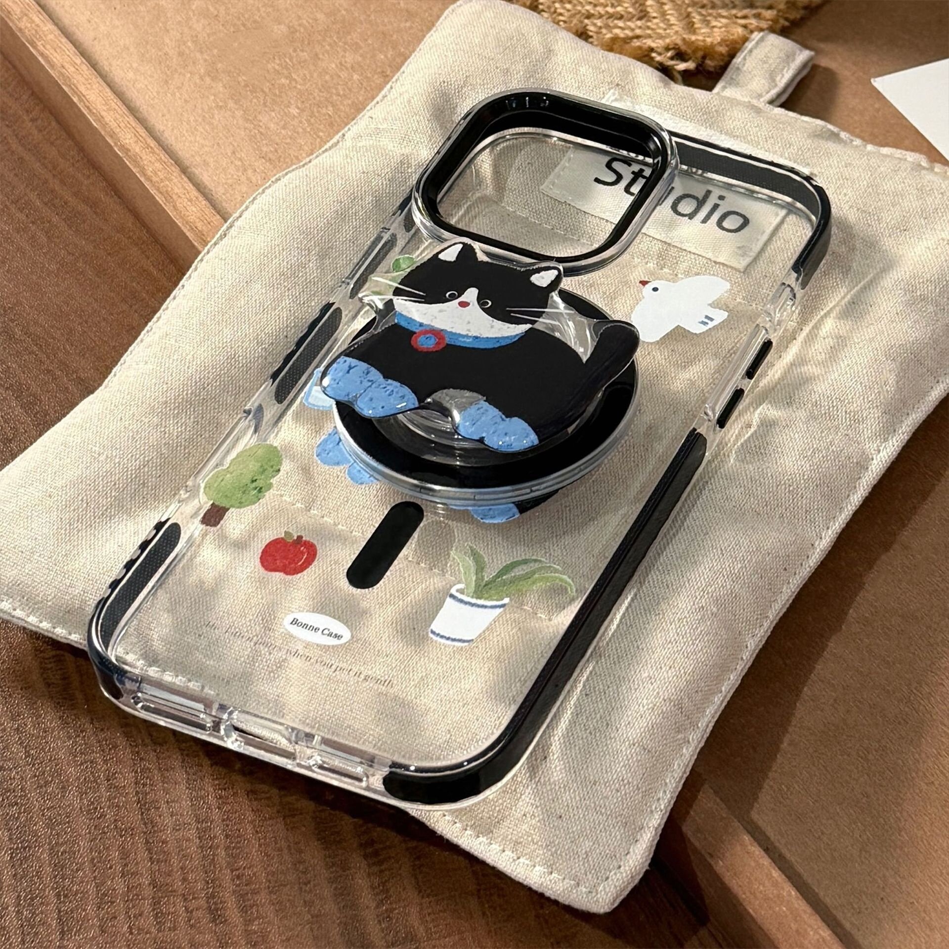 スマホケース｜磁気吸着・ネコ・スマホスタンド・iPhone 15/16 Pro Max対応・クリアケース・ソフト・かわいい・カートゥーン|undefined