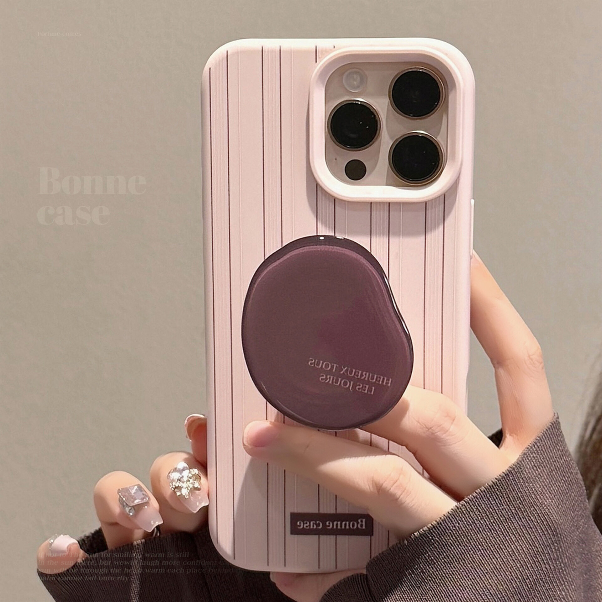 スマホケース｜iPhoneシリーズ・スマホスタンド付き・ストライプ柄・レトロ・ソフト・かわいい|undefined