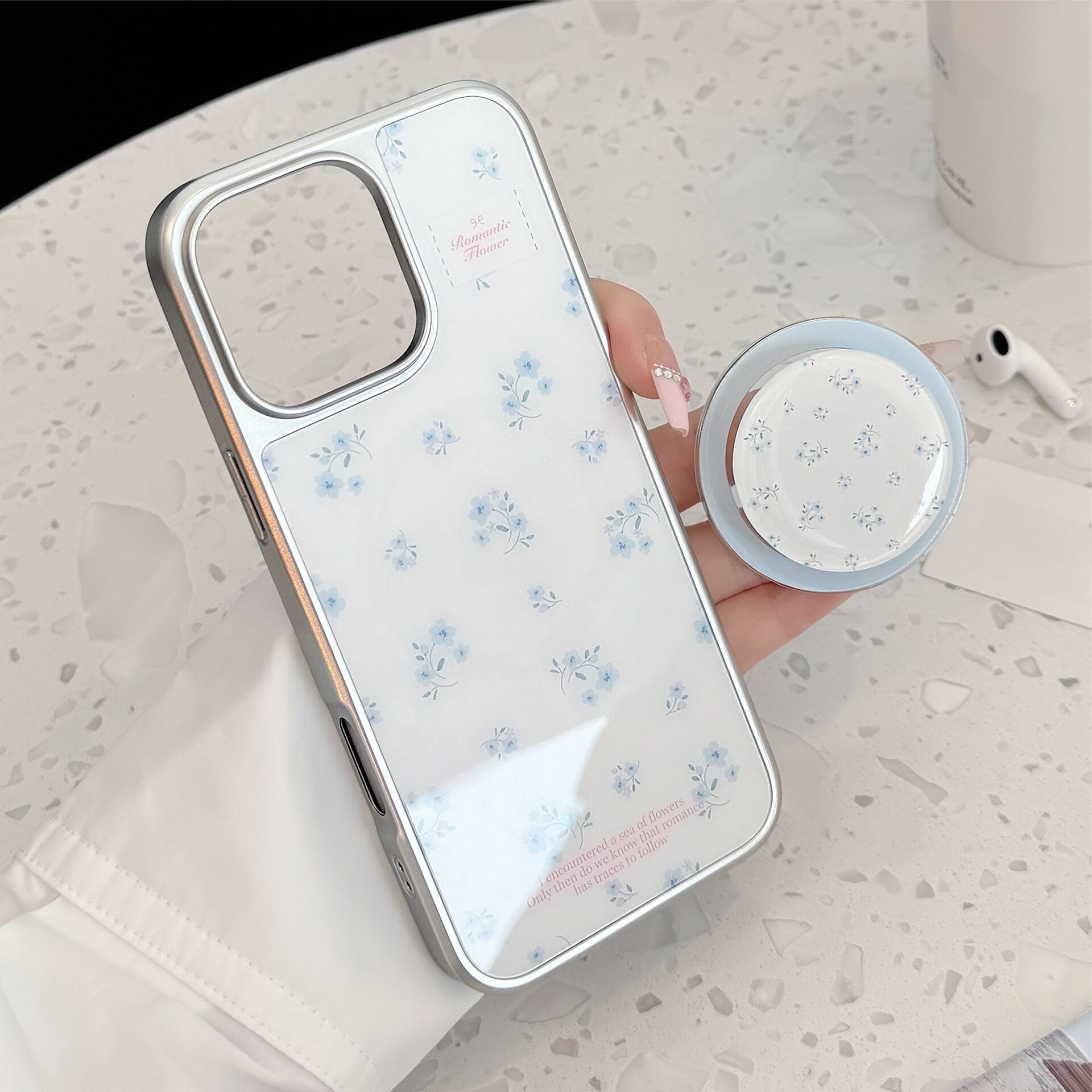 スマホケース｜iPhone シリーズ・ハードケース・メッキ加工・磁気吸着・スタンド機能・小花柄・おしゃれ・かわいい|undefined