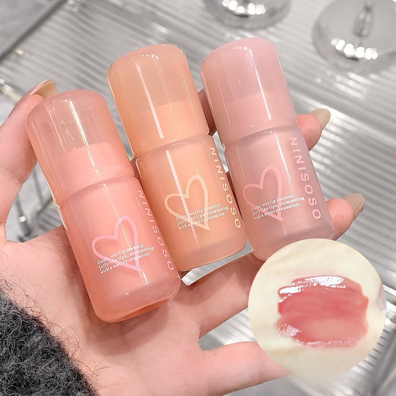 NINISOSOS リップグロス｜ツヤ・ぷるぷる・学生向け・すっぴんになじむ・肌を明るく見せる・プチプラ|undefined