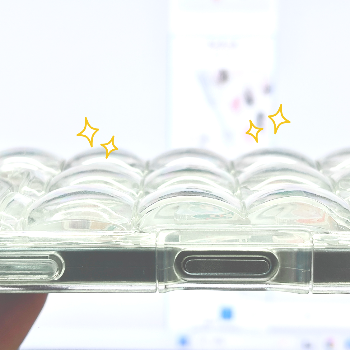 ぽこぽこスマホケース｜3.1mm厚さシェイカーおすすめ・クリア・保護カバー・落下防止・iPhone対応・シェイカーケース|undefined