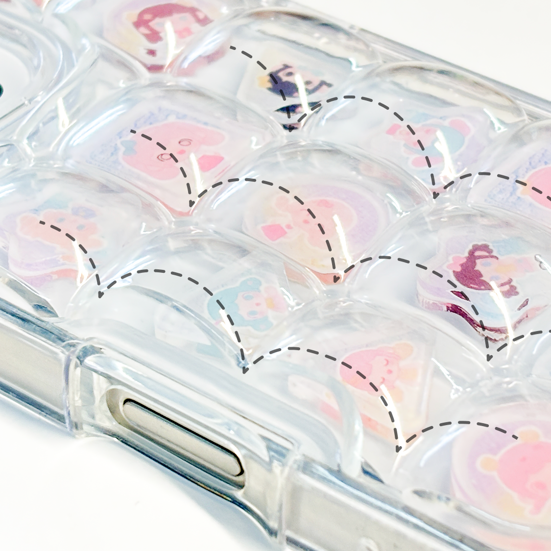 ぽこぽこスマホケース｜3.1mm厚さシェイカーおすすめ・クリア・保護カバー・落下防止・iPhone対応・シェイカーケース|undefined