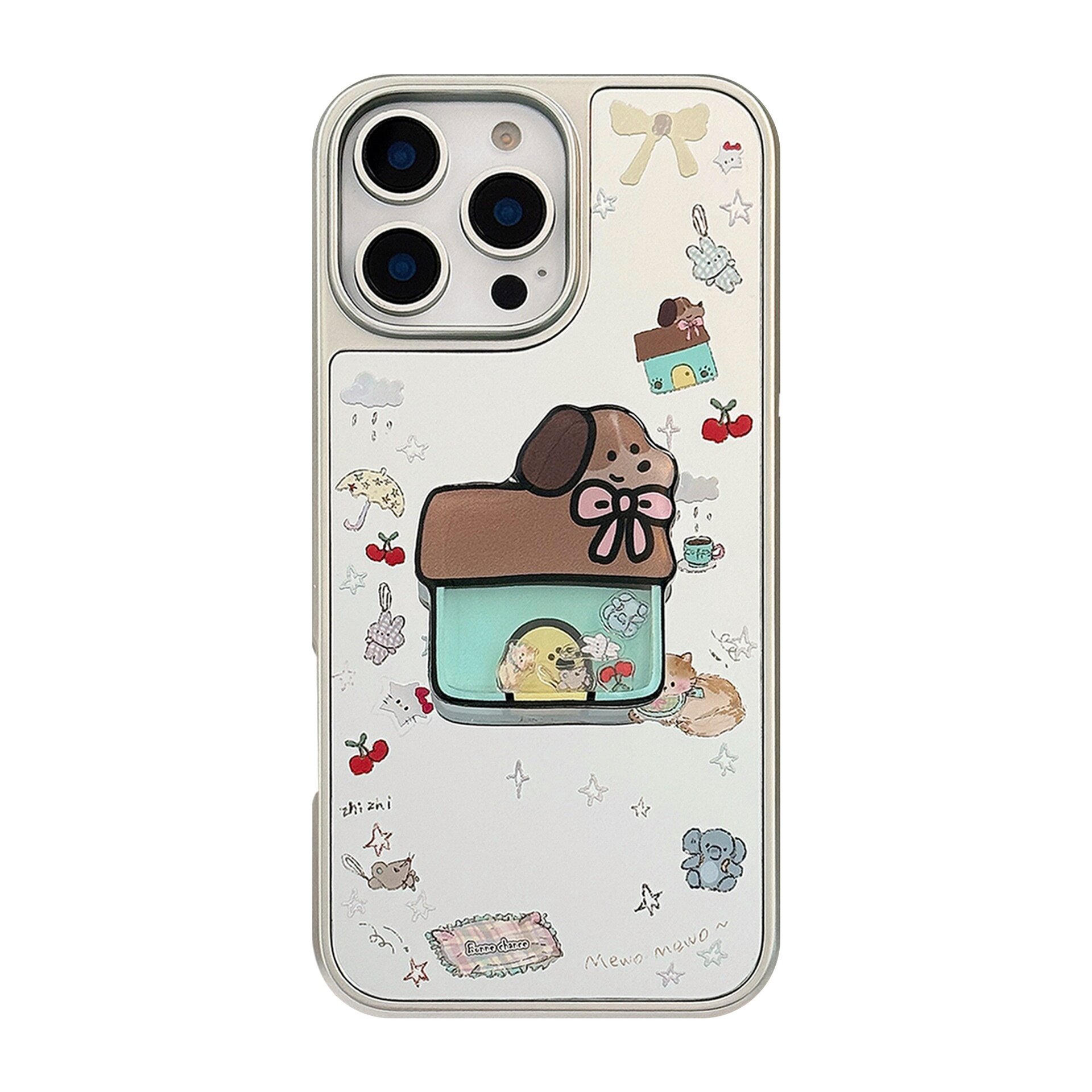 スマホケース｜ミラー加工・犬モチーフ・iPhoneシリーズ・おしゃれ・揺れる|undefined