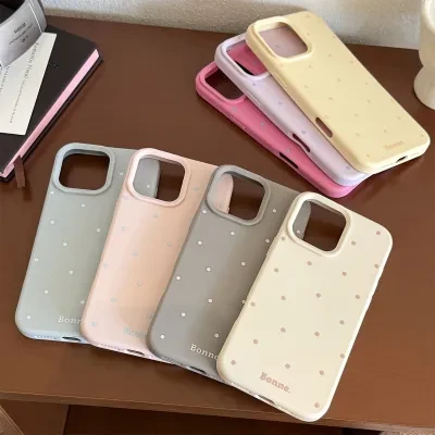 スマホケース｜iPhoneシリーズ・シンプル・無地・ドット柄・韓国風・シリコン・落下防止