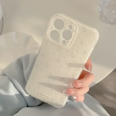 スマホケース｜iPhoneシリーズ・小花柄・ラメ入り・クリア・ソフトケース・シンプル