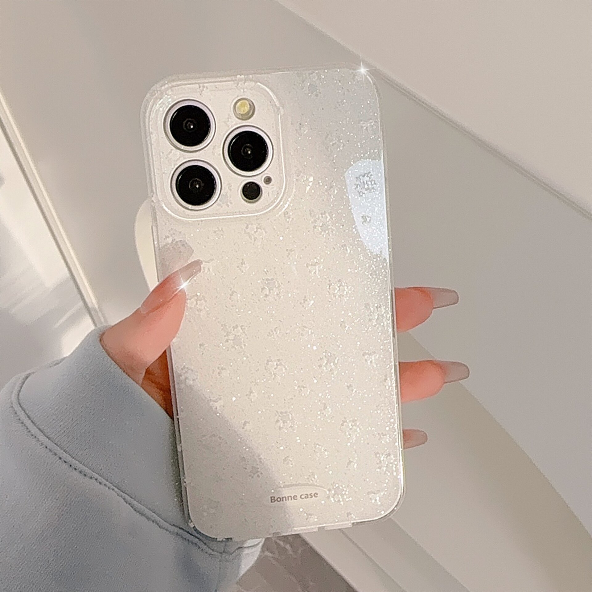 スマホケース｜iPhoneシリーズ・小花柄・ラメ入り・クリア・ソフトケース・シンプル|undefined