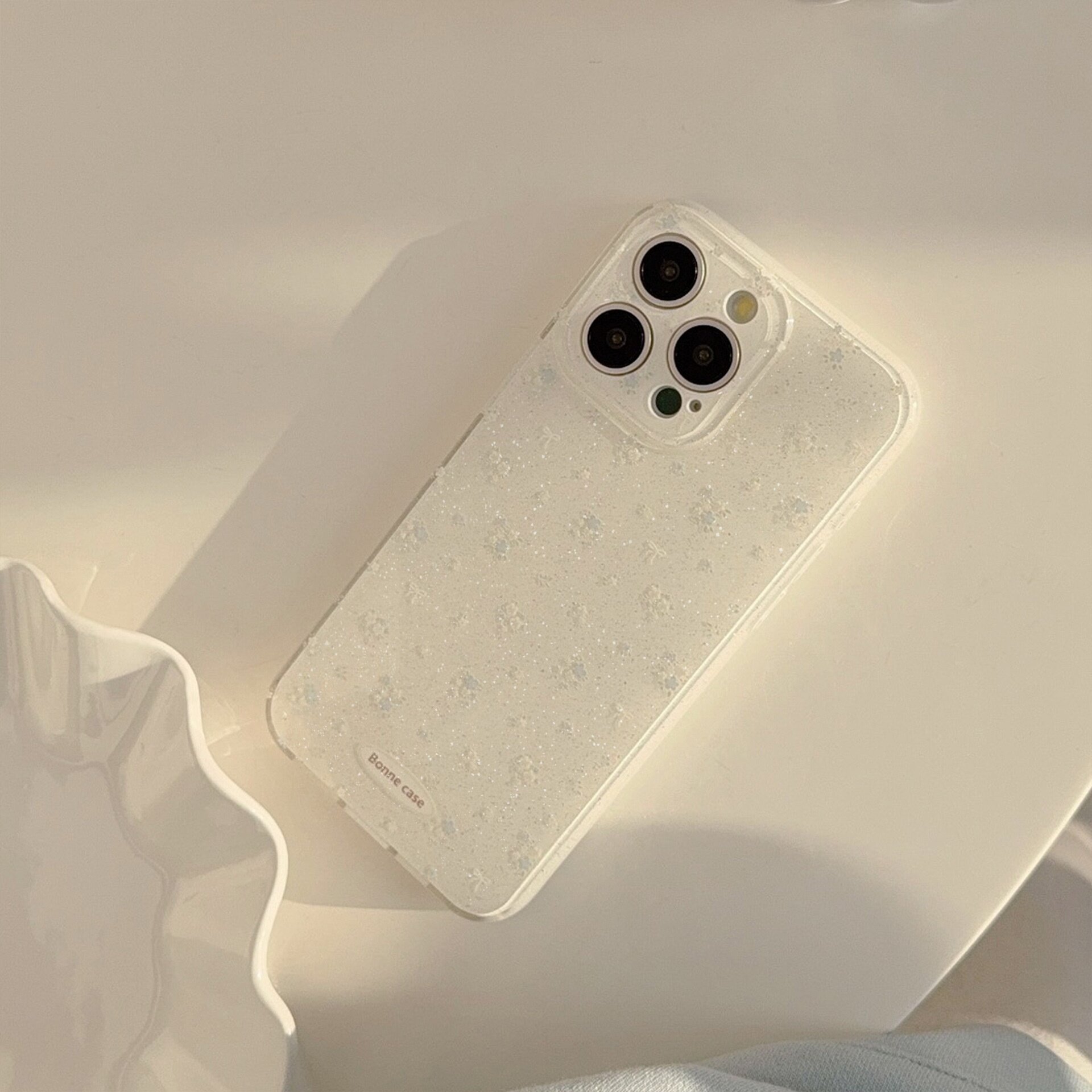 スマホケース｜iPhoneシリーズ・小花柄・ラメ入り・クリア・ソフトケース・シンプル|undefined