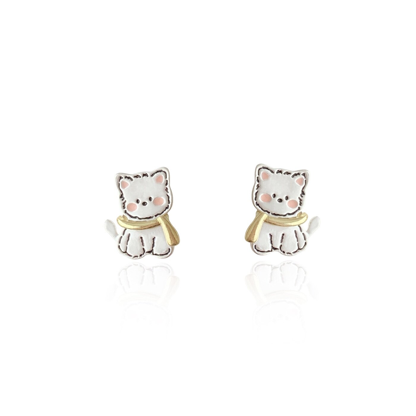 ピアス｜シルバー925・リンゴ・イヌ・ネコ・ドロップオイル・かわいい・おしゃれ・ファッション・レディース・カジュアル|undefined
