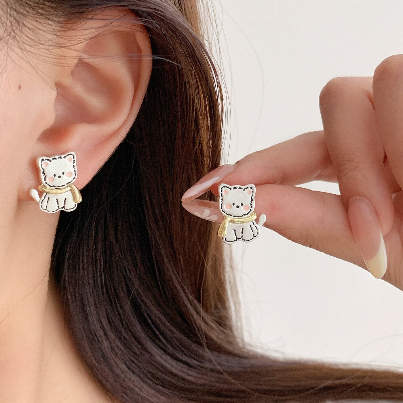 ピアス｜シルバー925・リンゴ・イヌ・ネコ・ドロップオイル・かわいい・おしゃれ・ファッション・レディース・カジュアル|undefined