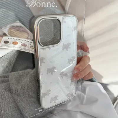 スマホケース｜iPhoneシリーズ・シルバーフレーム・可愛い・お洒落・落下防止・ファッション・レディース・カジュアル