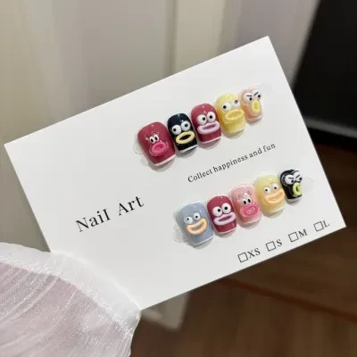 Orange.Nail ネイルチップ｜付け爪・アイスカラー・カートゥーン風・香腸リップ・可愛い・トレンド感・ドバミンネイル