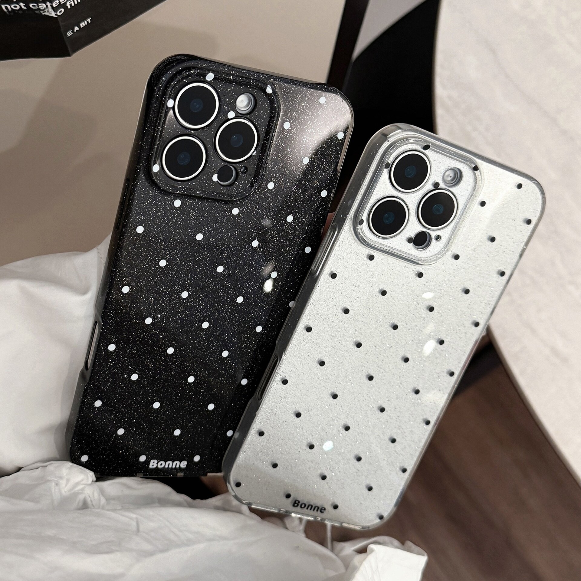 スマホケース｜iPhoneシリーズ・ドット柄・ラメ入り・レトロ・おしゃれ・シンプル|undefined