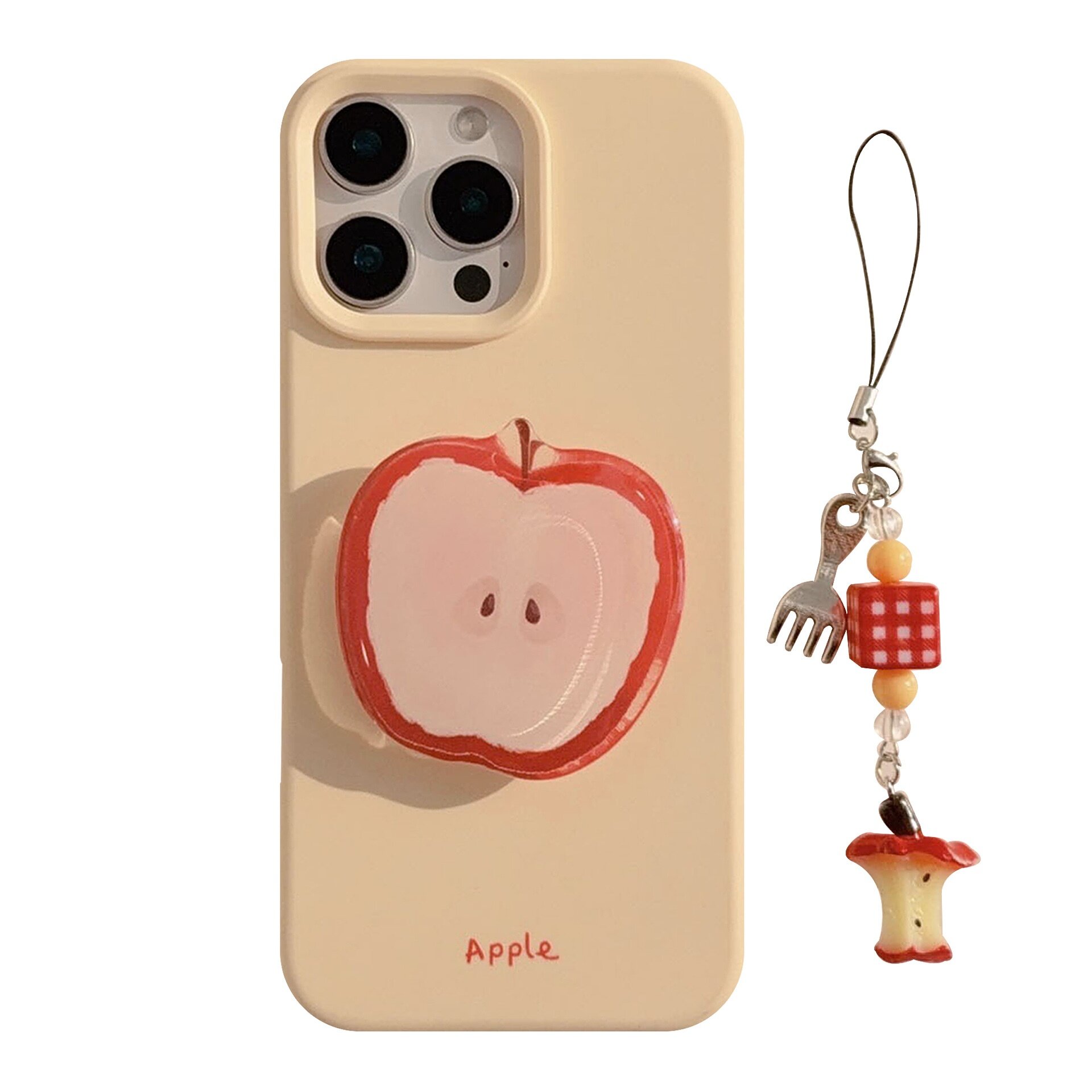 スマホケース｜iPhoneシリーズ・リンゴ型スタンド付き・シリコン製・夏向け・可愛い|undefined