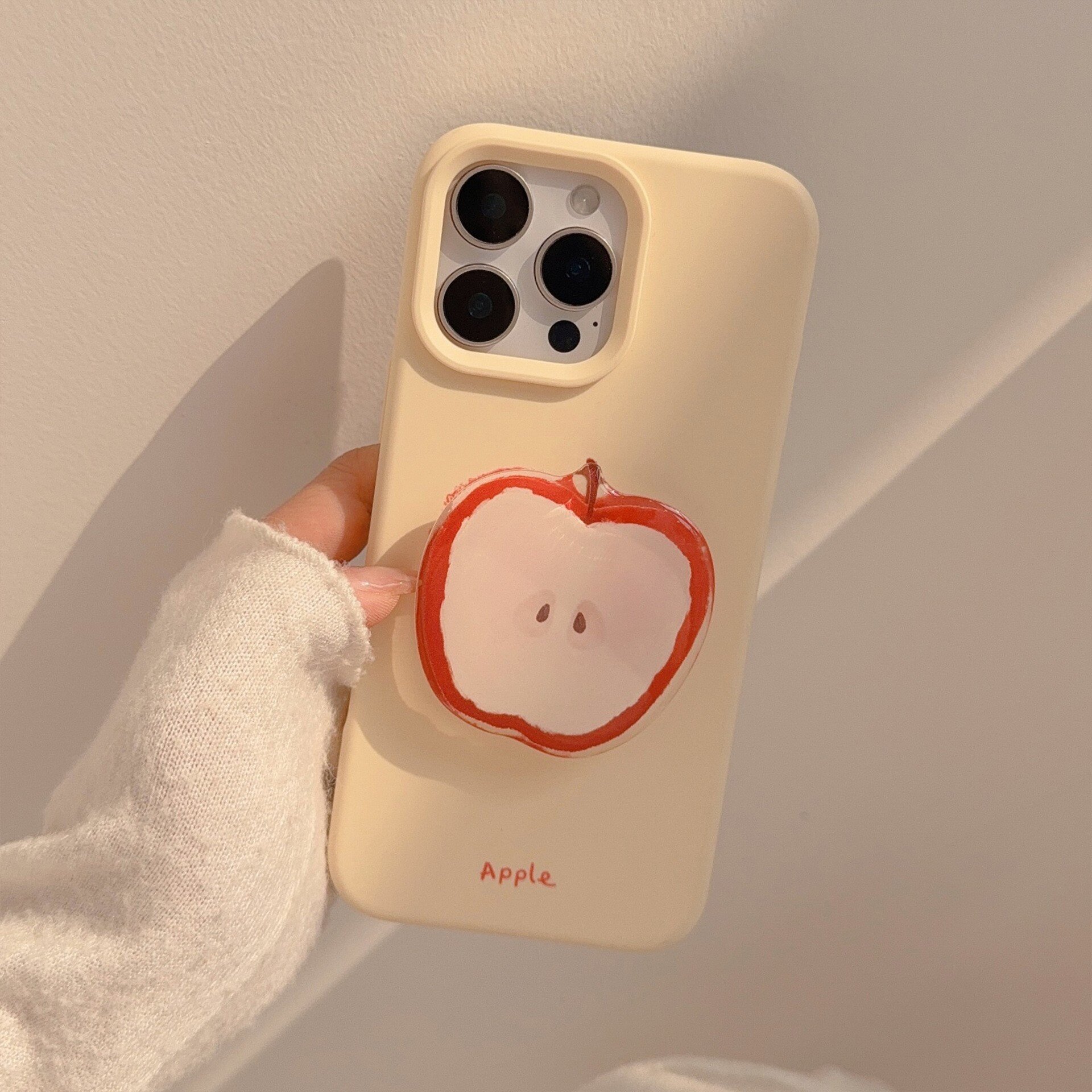 スマホケース｜iPhoneシリーズ・リンゴ型スタンド付き・シリコン製・夏向け・可愛い|undefined