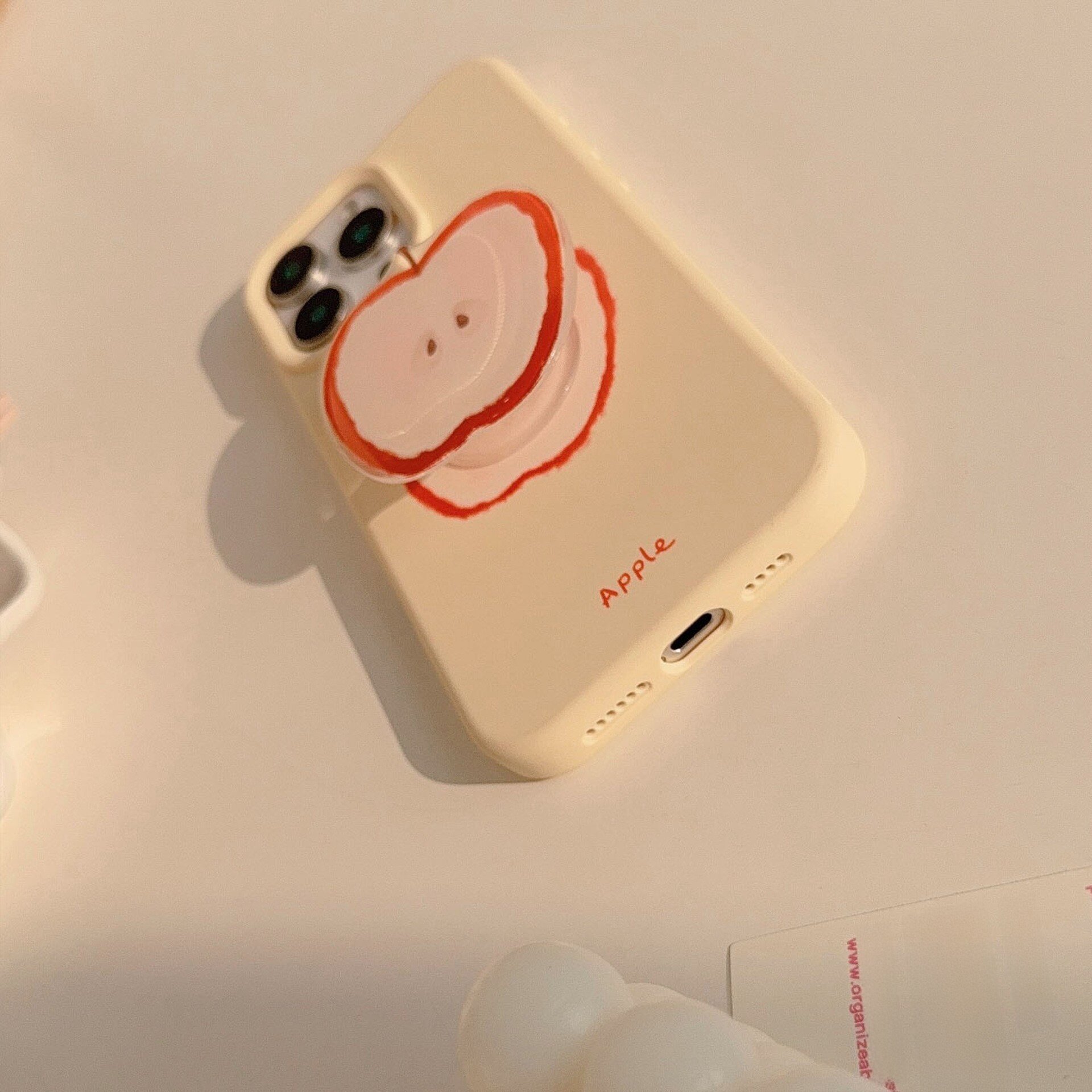 スマホケース｜iPhoneシリーズ・リンゴ型スタンド付き・シリコン製・夏向け・可愛い|undefined