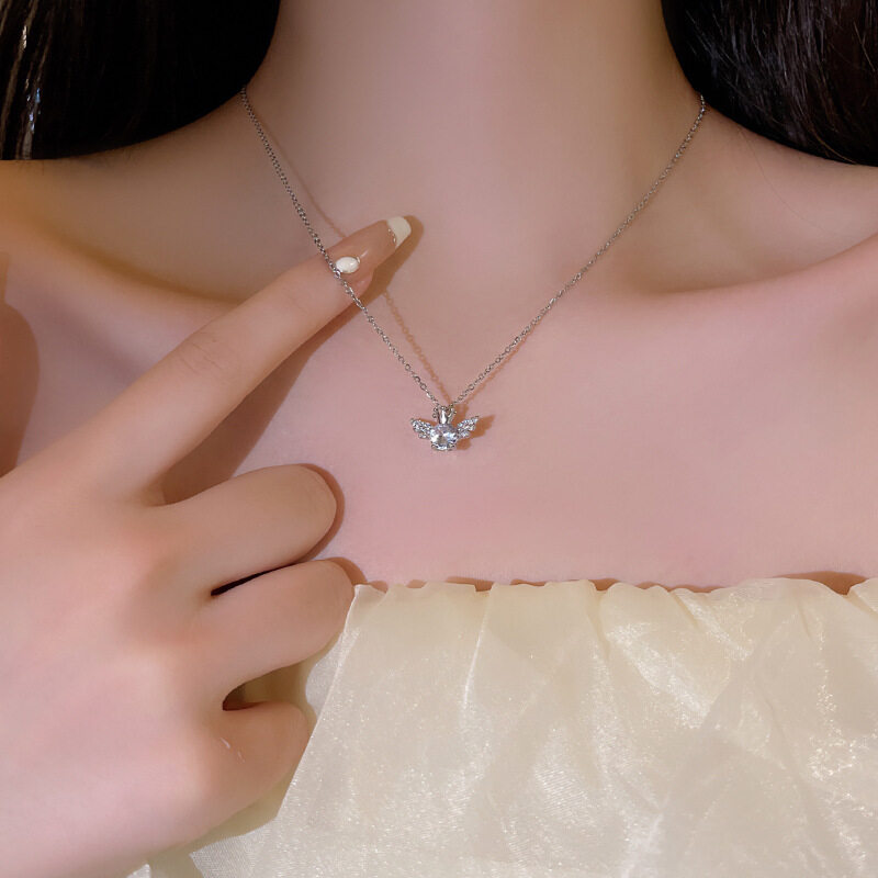 ネックレス｜天使の翼・ペンダント・锁骨チェーン・ギフト・彼女へ・軽奢・ユニーク・上品・万能|undefined