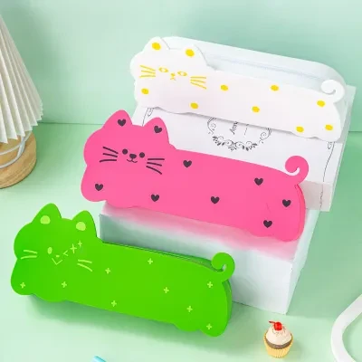 文房具｜シリコン製・ペンケース・猫柄・ピンク・シンプル・かわいい・癒し系