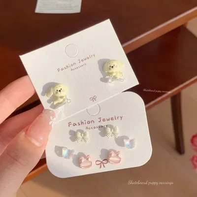 ピアス｜ネコ・イヌ・スケートボード・スタッドピアス・かわいい・ピンク・ファッション・レディース