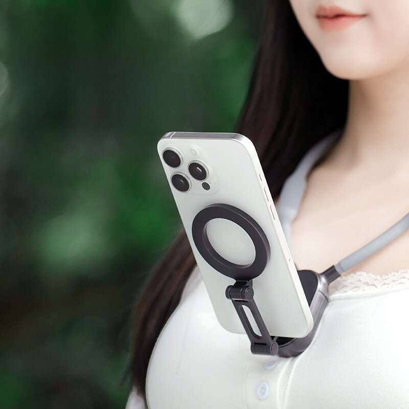ネックホルダー型スマホスタンド｜金属製・防振・POV撮影・ブレ防止・人気・ファッション・ライブ向け・ビデオ|undefined