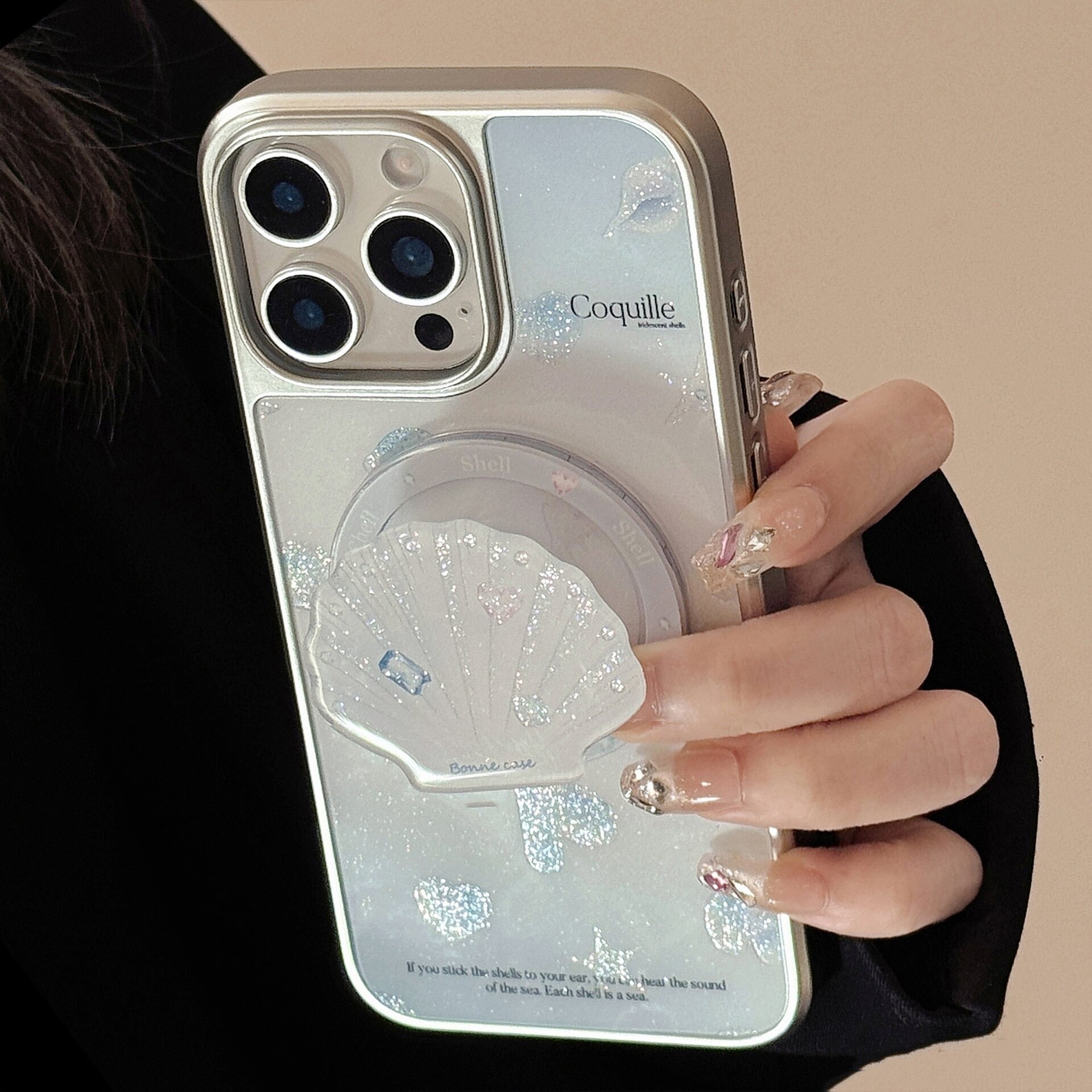 スマホケース｜磁気スタンド付き・シェル風デザイン・夏向け・iPhone/Huawei対応・かわいい・おしゃれ|undefined