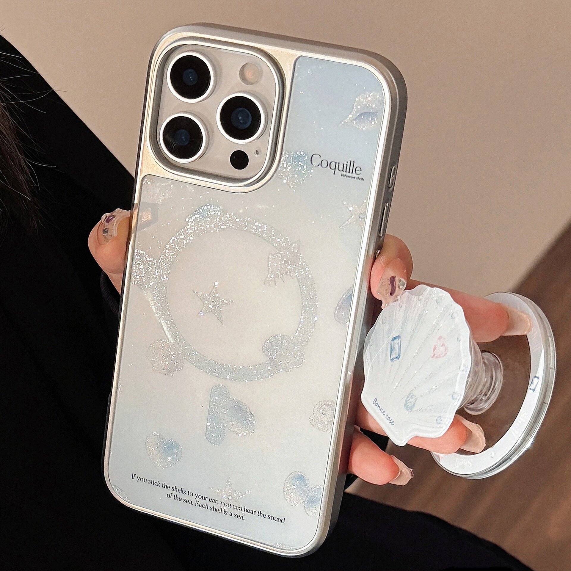 スマホケース｜磁気スタンド付き・シェル風デザイン・夏向け・iPhone/Huawei対応・かわいい・おしゃれ|undefined