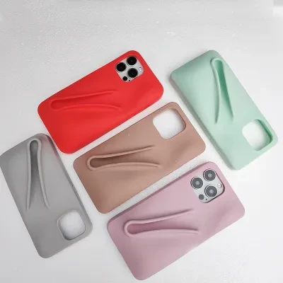 FunCASE スマホケース｜iPhoneシリーズ対応・ソフトシリコン製・口紅なし・リップグロス風デザイン・おしゃれ・かわいい